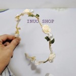 Arco de perlas y flores vintage